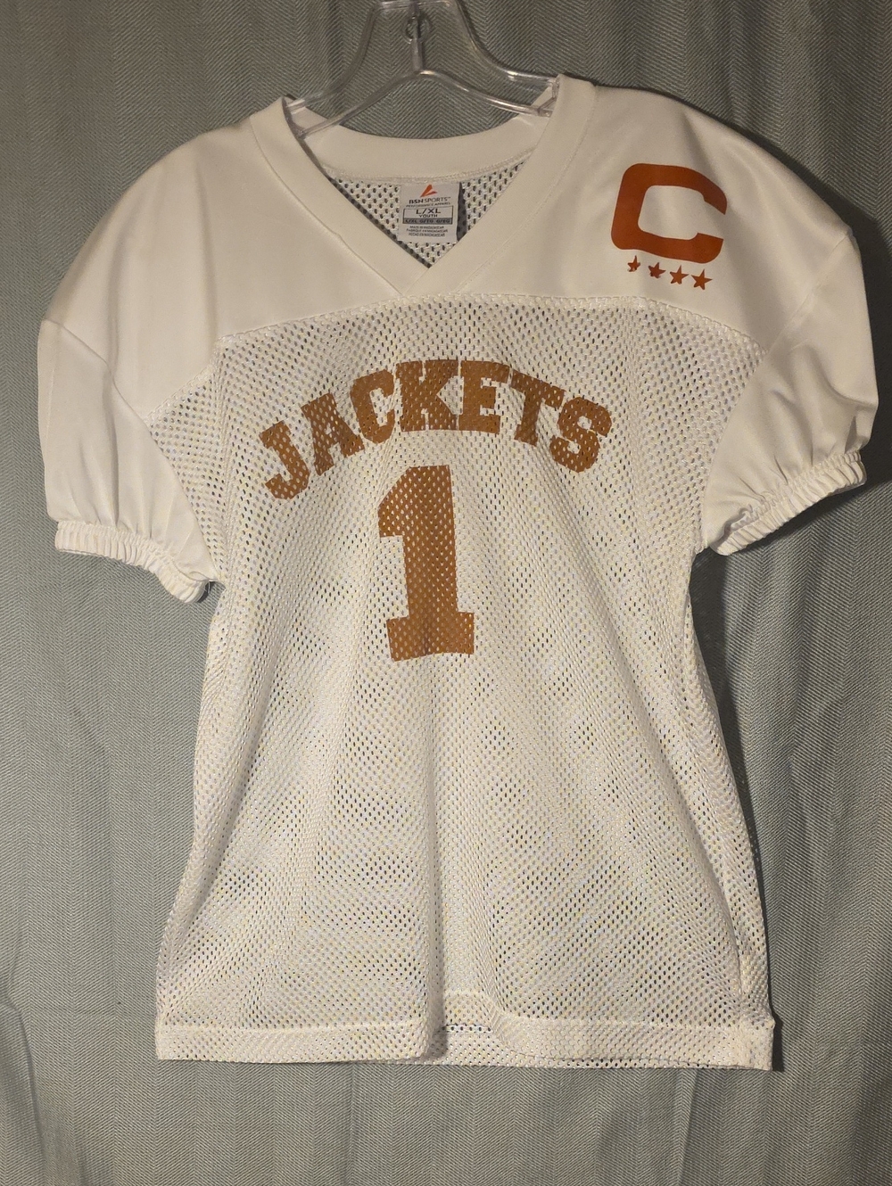 Kids Jackets #1 White & Gold Mesh Jersey